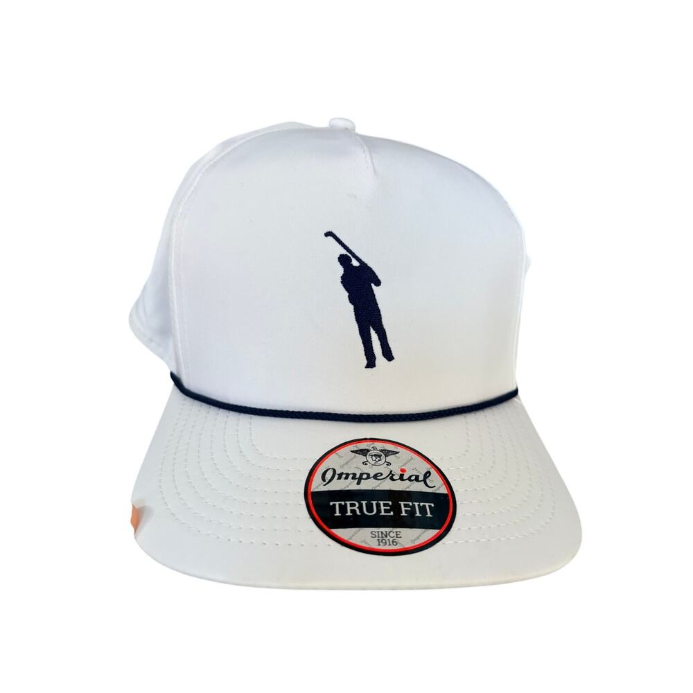 NWT Imperial Golf Hat Men’s White Nylon Performance Cap True Fit Snapback